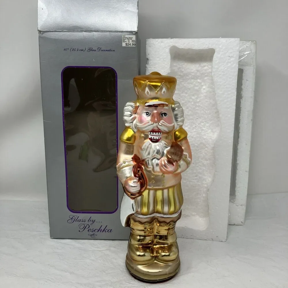 Vintage Hand Blown Glass Gold 10